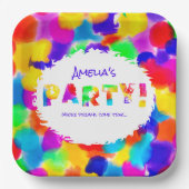 Personalisiertes Rainbow-Party Pappteller (Vorderseite)