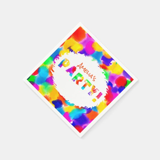 Personalisiertes Rainbow-Party Serviette (Ecke)