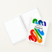 Personalisiertes Rainbow Pattern Sketchbook Notizblock (Innenseite)