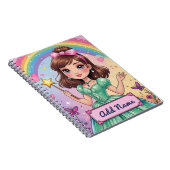 Personalisiertes Rainbow Princess-Notebook Notizblock (Rechte Seite)