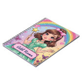 Personalisiertes Rainbow Princess-Notebook Notizblock (Linke Seite)