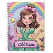 Personalisiertes Rainbow Princess-Notebook Notizblock (Vorderseite)