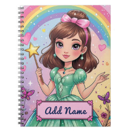 Personalisiertes Rainbow Princess-Notebook Notizblock