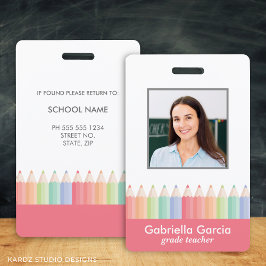 Personalisiertes Rainbow School Lehrer-ID-Abzeiche Ausweis