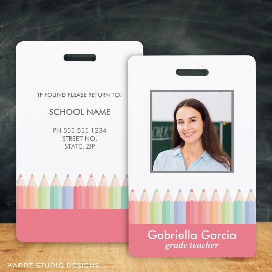 Personalisiertes Rainbow School Lehrer-ID-Abzeiche Ausweis