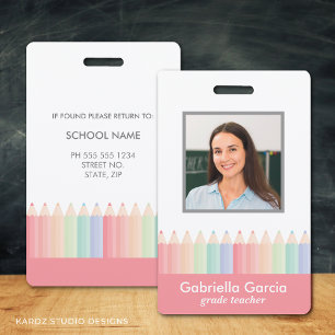 Personalisiertes Rainbow School Lehrer-ID-Abzeiche Ausweis