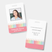 Personalisiertes Rainbow School Lehrer-ID-Abzeiche Ausweis (Vorder- & Rückseite)