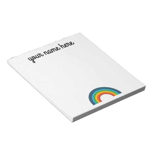 Personalisiertes Rainbow Stationer Notepad Notizblock (angewinkelt)