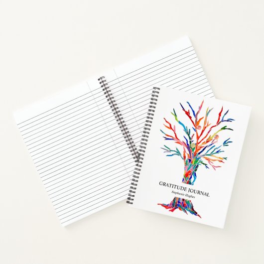 Personalisiertes Rainbow Tree Dankesblatt Notizblock (Innenseite)