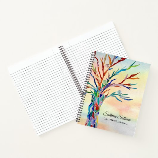 Personalisiertes Rainbow Tree Dankesblatt Notizblock (Innenseite)