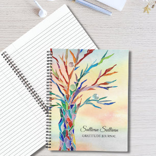 Personalisiertes Rainbow Tree Dankesblatt Notizblock