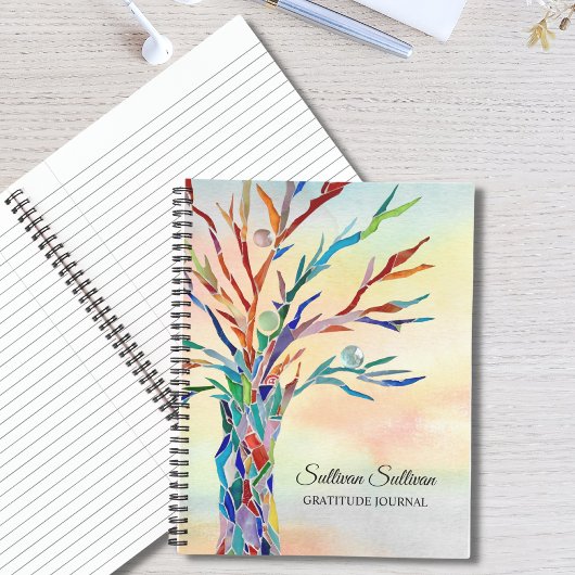 Personalisiertes Rainbow Tree Dankesblatt Notizblock