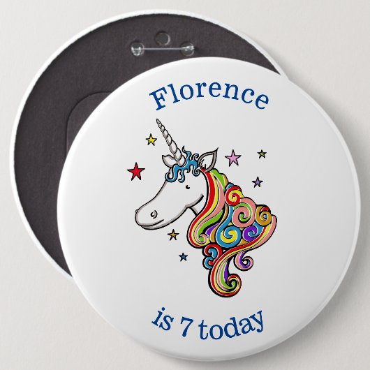 Personalisiertes Rainbow Unicorage Age Birthday Ab Button (Vorne & Hinten)