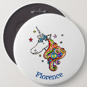 Personalisiertes Rainbow Unicorn Button-Abzeichen Button (Vorne & Hinten)