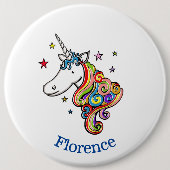 Personalisiertes Rainbow Unicorn Button-Abzeichen Button (Vorderseite)