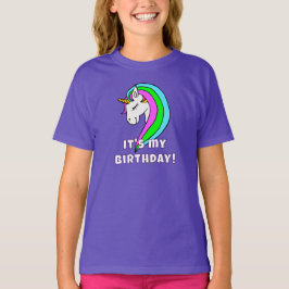 Personalisiertes Rainbow-Unicorn-Girl T-Shirt