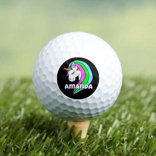 Personalisiertes Rainbow Unicorn Golfball (Insitu T-Shirt)