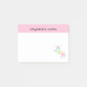 Personalisiertes Rainbow Unicorn Post-it Klebezettel (Vorderseite)