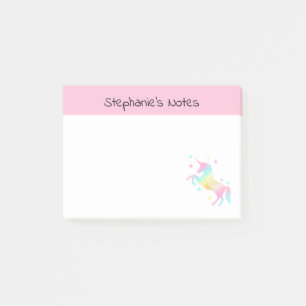 Personalisiertes Rainbow Unicorn Post-it Klebezettel