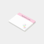 Personalisiertes Rainbow Unicorn Post-it Klebezettel (angewinkelt)