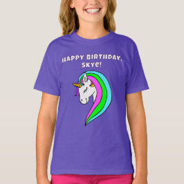 Personalisiertes Rainbow Unicorn T-Shirt