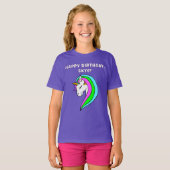 Personalisiertes Rainbow Unicorn T-Shirt (Vorne ganz)