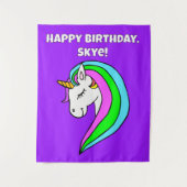 Personalisiertes Rainbow Unicorn Wandteppich (Vorderseite)