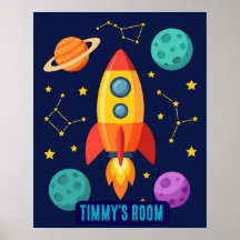 Personalisiertes Raketenschiff Weltraumkinderzimme
