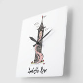 Personalisiertes Rapunzel Prinzessin-Lichtkegel Quadratische Wanduhr (Winkel)