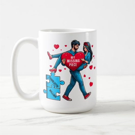 Personalisiertes Rätsel der Liebe - Mein Vermisste Kaffeetasse (Links)