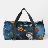 Personalisiertes Raumschiff und Astronaut Duffle Bag (Rückseite)