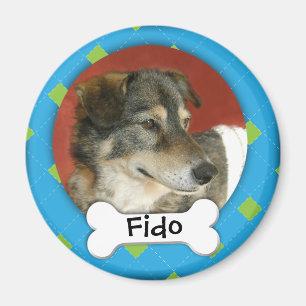 Personalisiertes Rauten-HundeFoto Magnet
