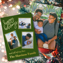 Personalisiertes Real Foil Happy Holidays Familien
