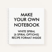 Personalisiertes RECIPE-Notebook, White Spiral Notizblock (Vorderseite)