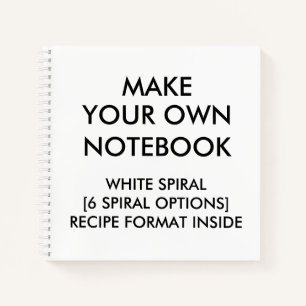 Personalisiertes RECIPE-Notebook, White Spiral Notizblock