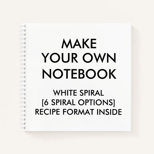 Personalisiertes RECIPE-Notebook, White Spiral Notizblock (Vorderseite)