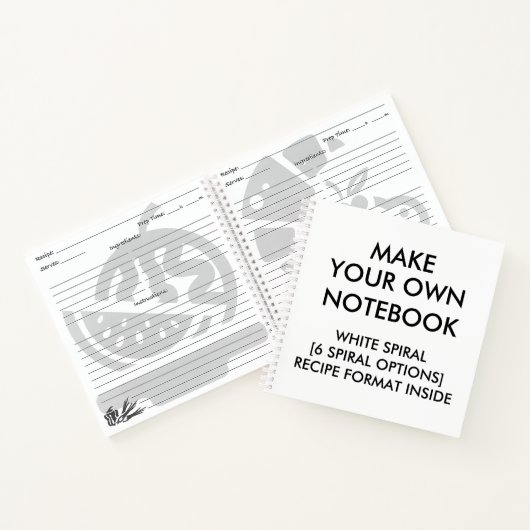 Personalisiertes RECIPE-Notebook, White Spiral Notizblock (Innenseite)