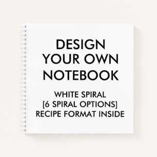 Personalisiertes RECIPE-Notebook, White Spiral Notizblock