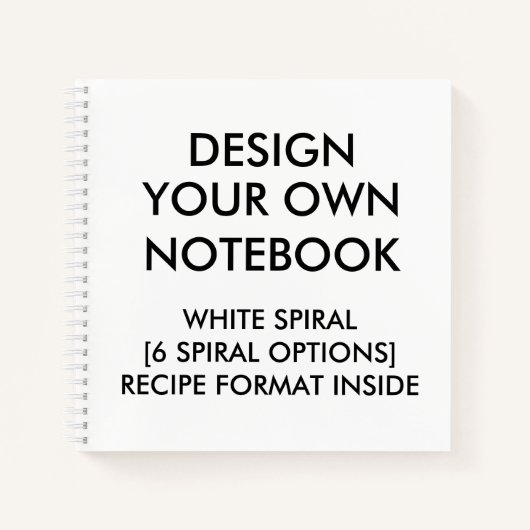 Personalisiertes RECIPE-Notebook, White Spiral Notizblock (Vorderseite)