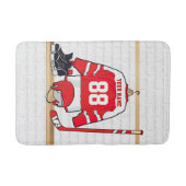 Personalisiertes Red and White Ice Hockey Jersey Badematte (Vorderseite)