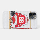 Personalisiertes Red and White Ice Hockey Jersey Case-Mate iPhone Hülle (Rückseite (Horizontal))