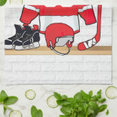 Personalisiertes Red and White Ice Hockey Jersey Handtuch (Gefaltet)
