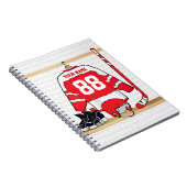 Personalisiertes Red and White Ice Hockey Jersey Notizblock (Rechte Seite)