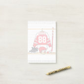 Personalisiertes Red and White Ice Hockey Jersey Post-it Klebezettel (Auf Schreibtisch)