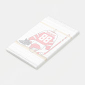 Personalisiertes Red and White Ice Hockey Jersey Post-it Klebezettel (angewinkelt)