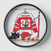 Personalisiertes Red and White Ice Hockey Jersey Uhr (Vorderseite)