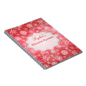 Personalisiertes Red and White Snowflakes Notebook Notizblock (Rechte Seite)