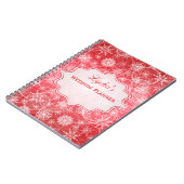 Personalisiertes Red and White Snowflakes Notebook Notizblock (Linke Seite)