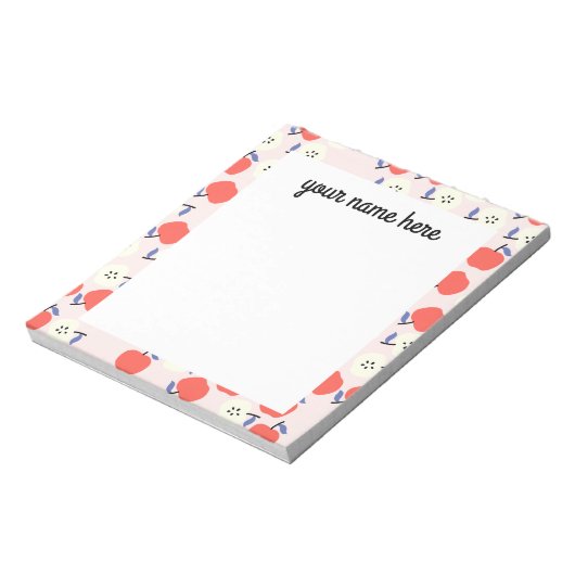 Personalisiertes Red Apple Notepad Notizblock (Rotiert)