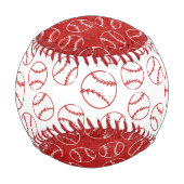Personalisiertes Red Baseball-Muster mit Baseball (Rückseite)
